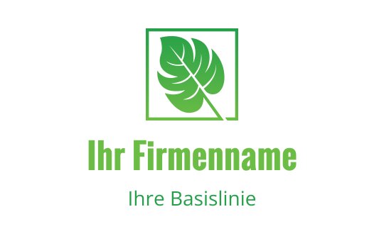 Modernes grünes Blattlogo-Design mit quadratischem Umriss