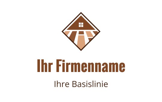 Modernes, diamantförmiges Logo-Design mit einem Haus und Lichtstrahlen