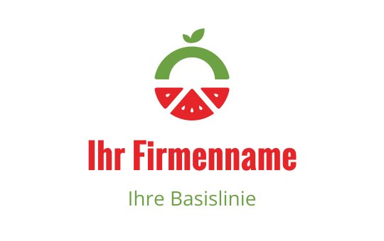Verspieltes Wassermelonenlogo-Design mit grünem Blatt und roten Segmenten