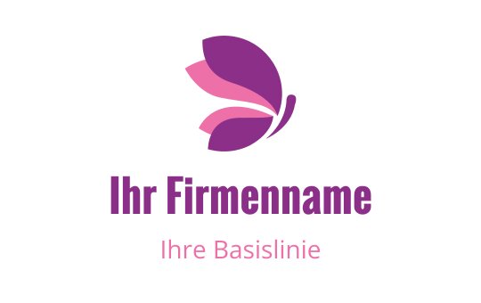 Elegantes Schmetterlingslogo-Design in Rosa- und Lilatönen