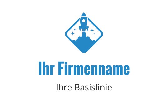 Modernes Raketenlogo-Design in einer Diamantform mit Sternen