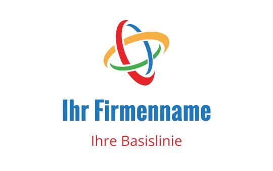 Bunt verflochtene Ringe Logo-Design mit fettem blauen Text