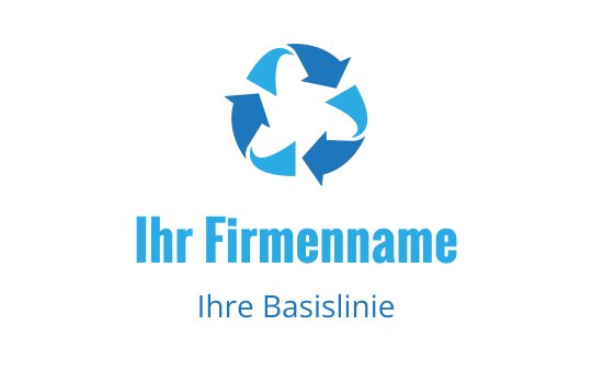 Modernes blaues Recycling-Logo-Design mit Pfeilen in kreisförmiger Anordnung