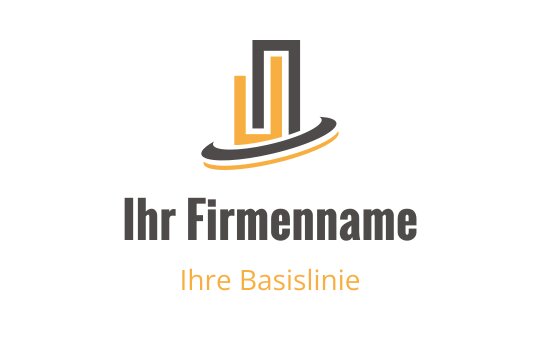 Modernes Logo-Design mit abstrakten Formen in Schwarz und Orange