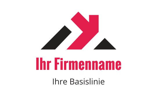 Dynamisches Logo-Design mit kräftigen roten und schwarzen Bergformen