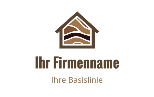 Stilvolles Hauslogo-Design mit geschichteten braunen und beigen Mustern