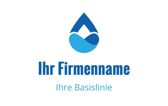 Modernes blaues Wassertropfen-Logo-Design mit geschichteten Wellen