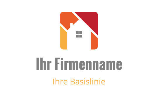 Modernes Logo-Design mit einer Haussilhouette und einem Farbverlauf-Hintergrund