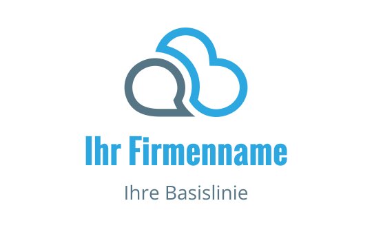 Modernes Logo-Design mit überlappenden blauen Sprechblasen