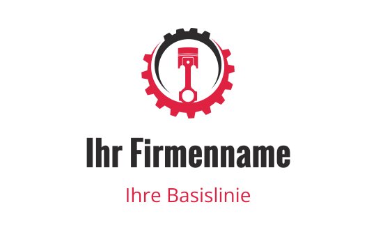 Fettes Logo-Design mit einem Schraubenschlüssel in einem Zahnrad in Rot und Schwarz