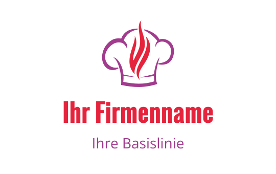 Logo-Design mit rotem Feuer und fettem Text für einen Koch