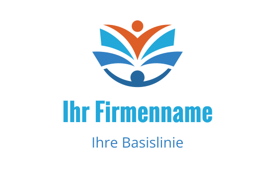 Buntes Logo-Design mit einer stilisierten Figur und abstrakten Blättern