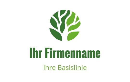 Modernes grünes Baumlogo-Design mit filigranen Ästen und Blättern