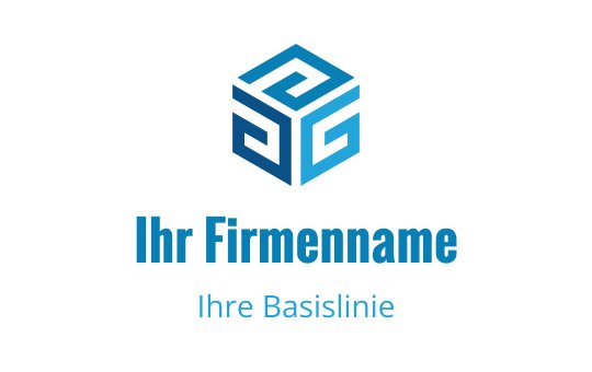 Modernes blaues geometrisches Logo-Design mit ineinandergreifenden Mustern