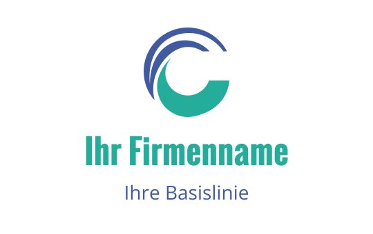 Modernes kreisförmiges Logo-Design mit blauen und türkisfarbenen Wellen-Elementen