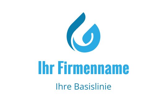 Modernes blaues Logo-Design mit abstrakten Wassertropfenformen