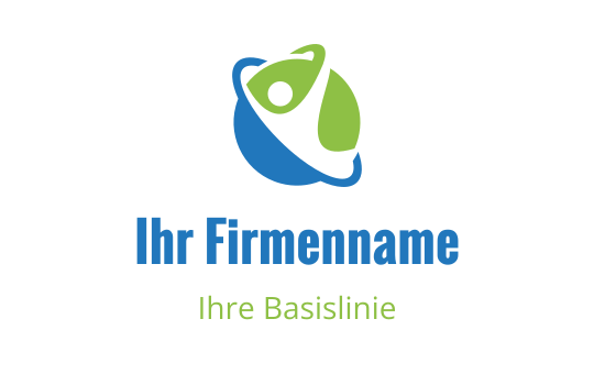 Modernes Logo-Design mit einer stilisierten Figur in einer Globusform