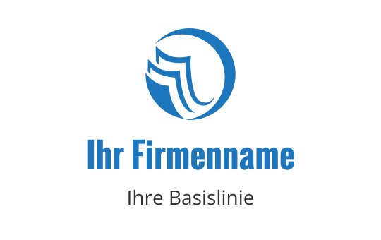Modernes blaues Logo-Design mit fließenden Wellen-Elementen in einer kreisförmigen Form