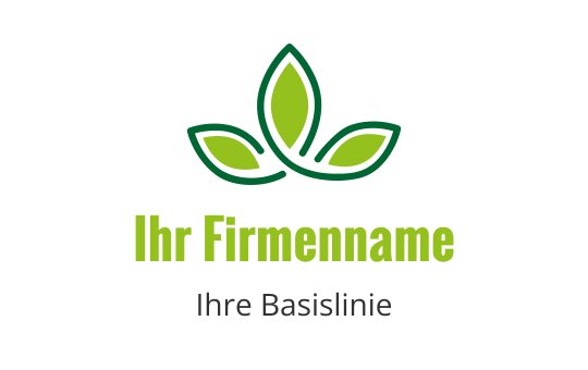 Modernes grünes Blattlogo-Design mit abgerundeten Formen und klaren Linien