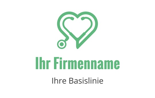 Modernes Herzlogo-Design mit einem Stethoskop in Grün