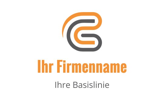 Modernes Logo-Design mit ineinandergreifenden orangefarbenen und grauen Formen