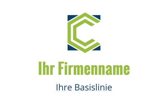 Modernes geometrisches Logo-Design mit einem stilisierten grünen Buchstaben C