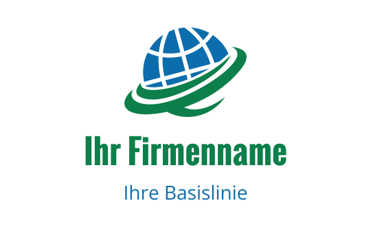 Modernes Logo-Design mit einem Globus in Grün und Blau