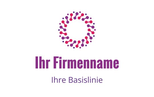 Buntes kreisförmiges Logo-Design mit Punkten in Pink- und Lilatönen