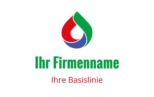 Buntes Tropfenlogo-Design mit roten, grünen und blauen Elementen