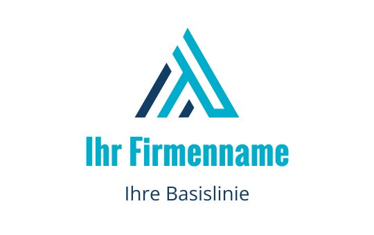 Modernes blaues und türkisfarbenes Logo-Design mit abstrakten Bergformen