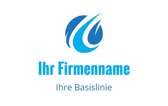 Modernes blaues Wellenlogo-Design mit fließenden Kurven
