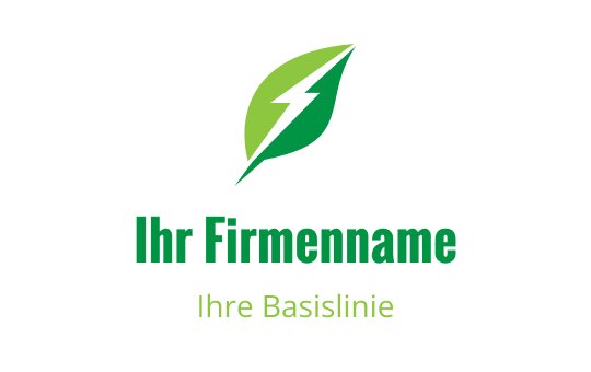 Modernes grünes Blattlogo-Design mit einem Blitzelement