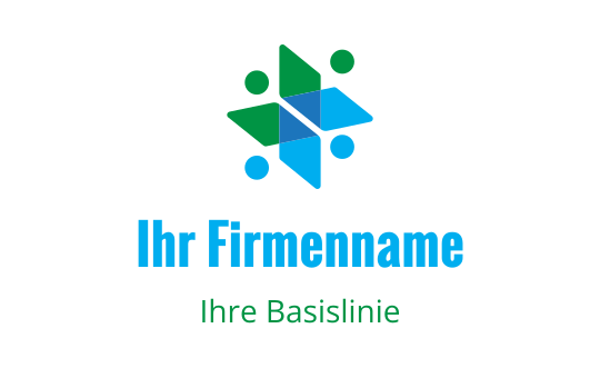 Modernes geometrisches Logo-Design mit grünen und blauen Formen