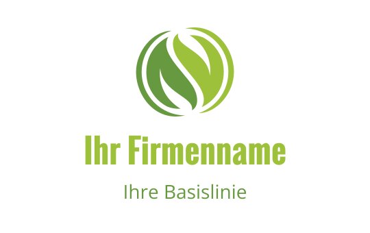 Modernes grünes Logo-Design mit einem kreisförmigen Blattmotiv