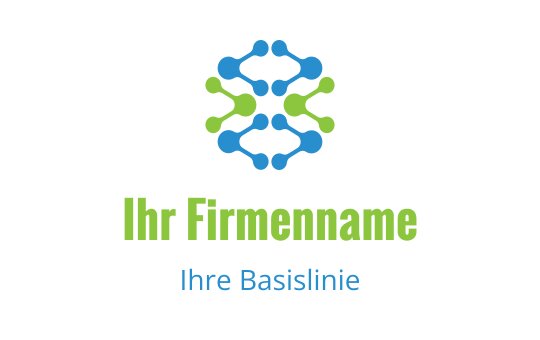 Modernes Logo-Design mit miteinander verbundenen Formen in Blau- und Grüntönen