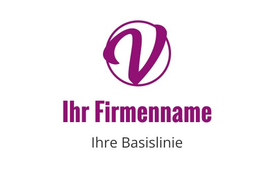 Stilvolles lila Logo-Design mit einem kreisförmigen Buchstaben V