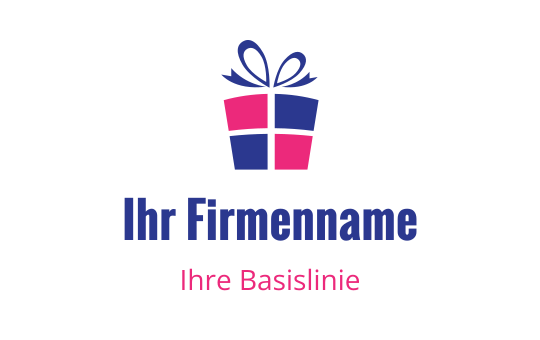 Buntes Geschenkbox-Logo-Design mit einer Schleife und abgerundeten Ecken