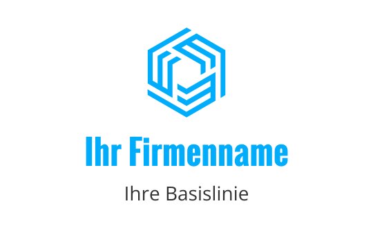 Modernes blaues hexagonales Logo-Design mit ineinandergreifenden Linien