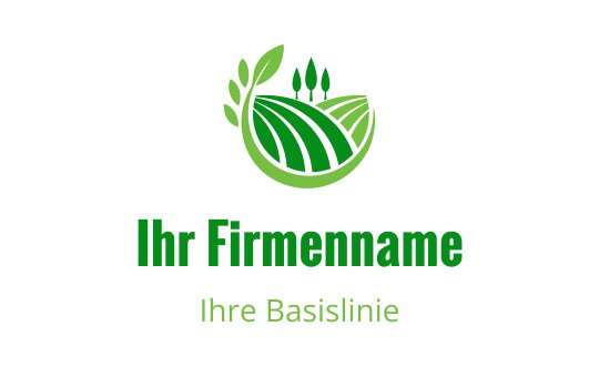 Modernes grünes Logo-Design mit stilisierten Feldern und Blättern