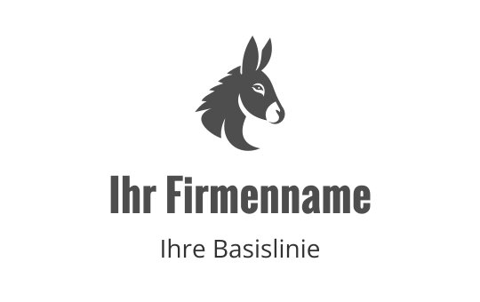 Stilisierte Eselkopf-Logo-Design in Grau mit fetter Typografie