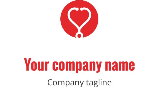 Modernes Logo-Design mit einem Stethoskop in Herzform