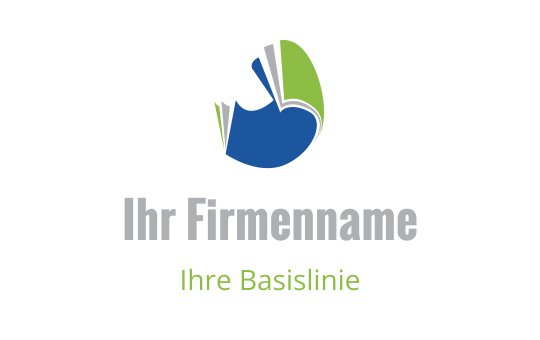 Modernes Logo-Design mit einer blauen und grünen abstrakten Form