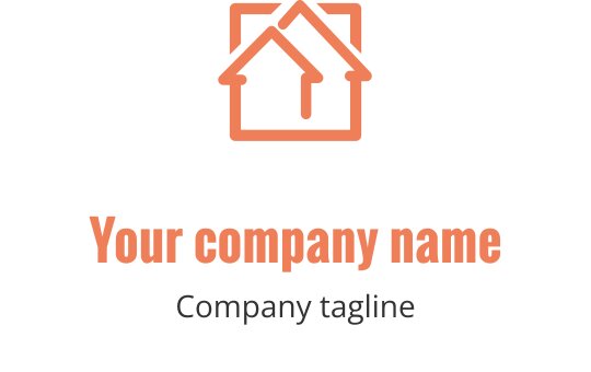 Modernes Korallenlogo-Design mit abstrakten architektonischen Formen