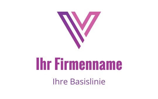 Modernes lila und pinkes geometrisches Logo-Design mit geschichteten V-Formen