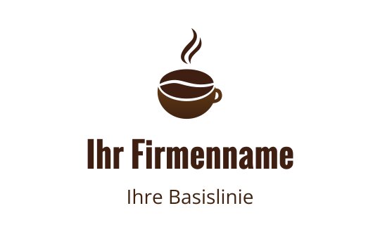 Kaffeetassen-Logo-Design mit Dampf und braunen Tönen