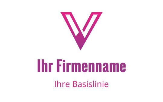 Modernes pinkes und lila Logo-Design mit einem stilisierten Buchstaben V