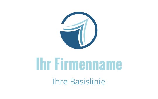 Modernes blaues Logo-Design mit einer stilisierten Zahl sieben in einem Kreis