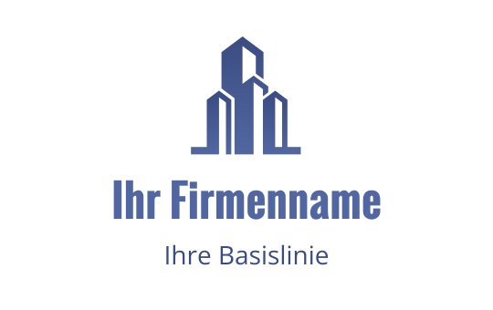 Modernes blaues Logo-Design mit abstrakten Gebäudeformen
