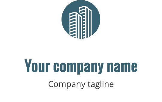 Modernes türkisfarbenes Logo-Design mit stilisierter Haussilhouette