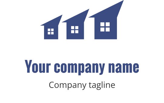 Türkisfarbenes Logo-Design mit einem stilisierten Haus und Dachumriss